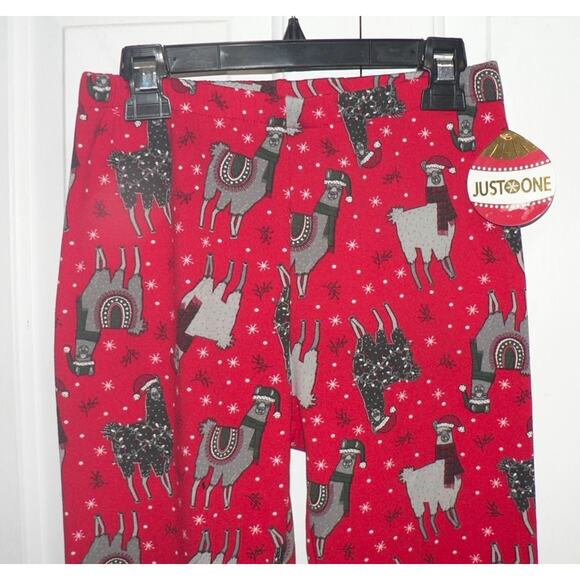 Just One Girls Holiday Leggings Christmas Llama's in Red Multi Large(14/16) $35 - Picture 2 of 3